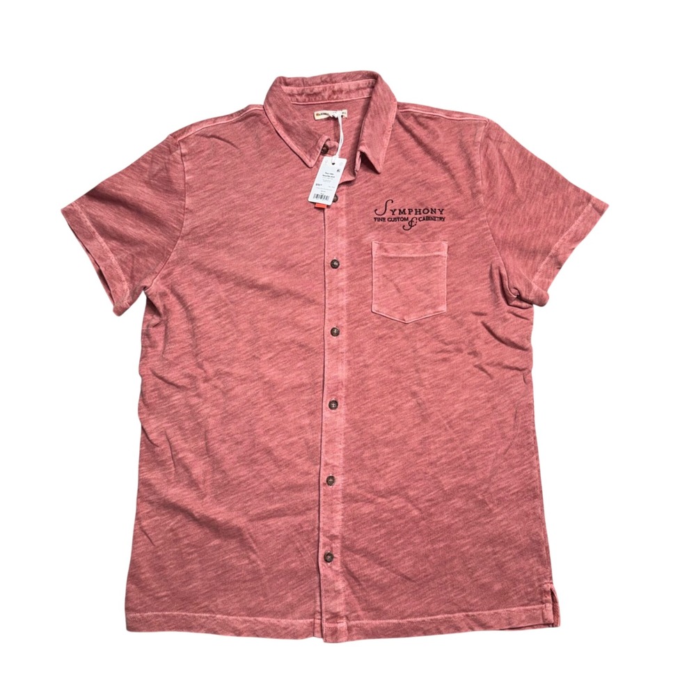 Marine Layer Button Down Women M/L Marsala NWT Vintage Heavy Slub Short Sleeve